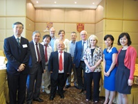 A Scottish delegation visited CUHK on 27 June 2013 and met with a number of CUHK representatives including Prof. Fung Tung (far left), Associate Pro-Vice-Chancellor; Prof. Sian Griffiths, Senior Adviser (International Academic Development) (third from right); and Prof. Chan Wai-yee (second from left), Director, School of Biomedical Sciences.